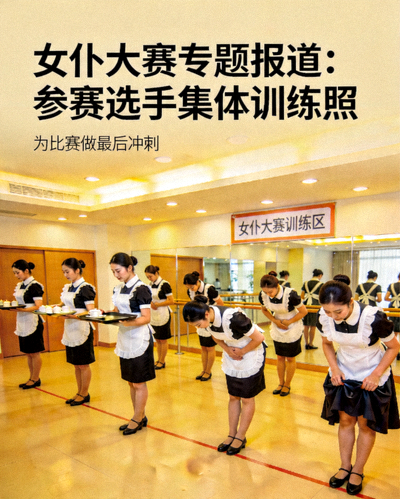 女仆大赛专题报道：参赛选手集体训练照